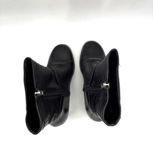 Vintage 90s Y2K Enzo Angiolini 'OASIS' Black Leather Block Heel Ankle Boots 7M - Picture 11 of 16